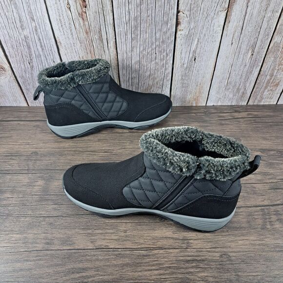 Easy Spirit Vance Faux Fur Black Women's Sz 7 M Winter Ankle Boot (VGC) - Picture 5 of 9